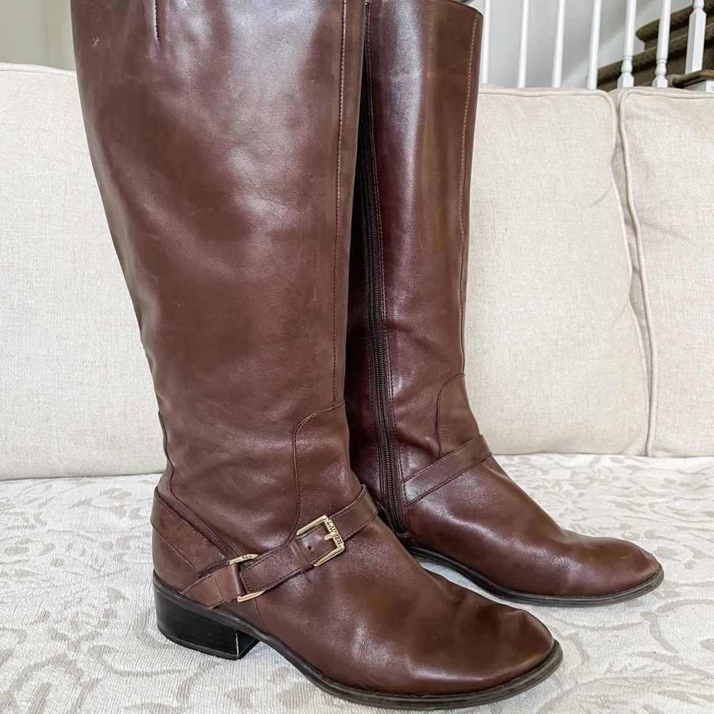 Ralph Lauren Tall Brown Leather Boots